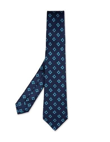 Dark Tie With Rhombus Pattern - Kiton - Modalova