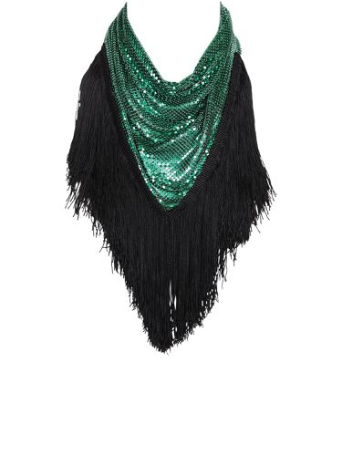 Fringe Detail Emerald Scarf - Paco Rabanne - Modalova