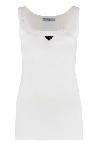 Logo Plaque Round-neck Sleeveless Tank Top - Prada - Modalova