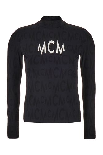 MCM Black Stretch Nylon Top - MCM - Modalova