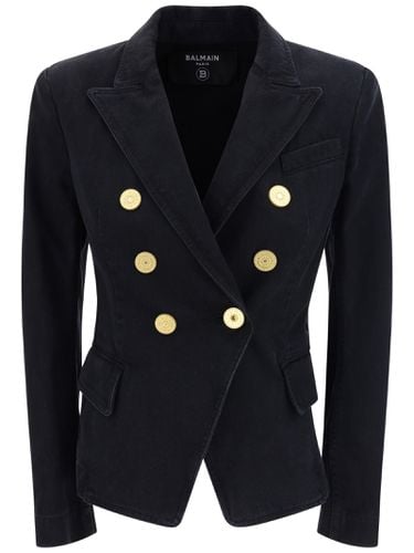 Double-breasted Denim Blazer - Balmain - Modalova