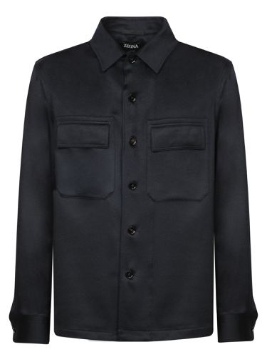 Zegna Oasi Cashmere Blue Overshirt - Zegna - Modalova