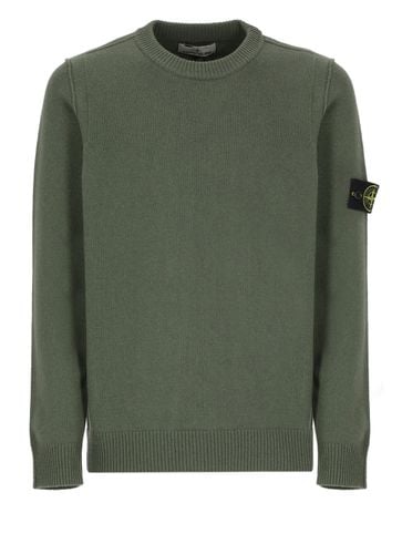 Stone Island Logo Crew Neck Sweater - Stone Island - Modalova