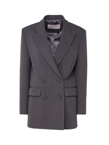 Long Blazer In Virgin Wool - Valentino Garavani - Modalova