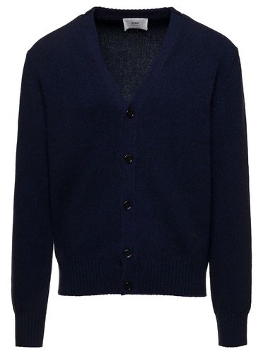 Cardigan With Adc Embroidery In Cashmere And Wool Blend Man - Ami Alexandre Mattiussi - Modalova