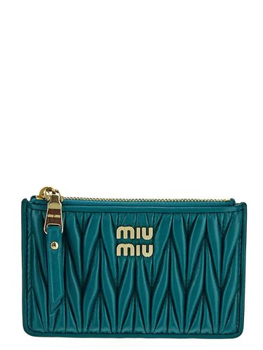 Matelassé Nappa Leather Envelope Wallet - Miu Miu - Modalova