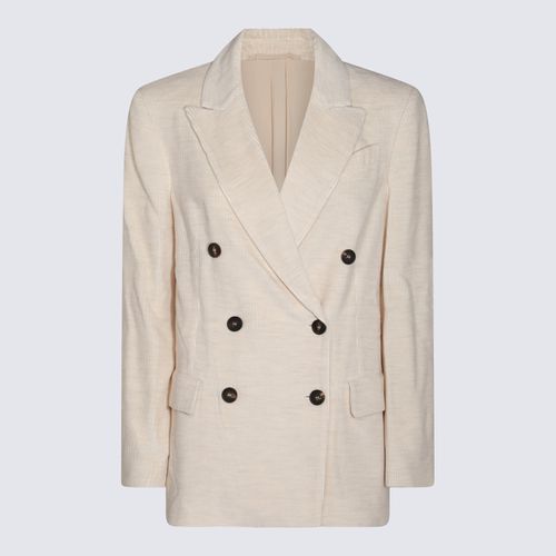 Ivory Viscose Blazer - Brunello Cucinelli - Modalova