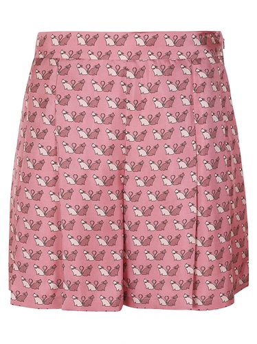 All-over Patterned Pleated Shorts - Max Mara Studio - Modalova