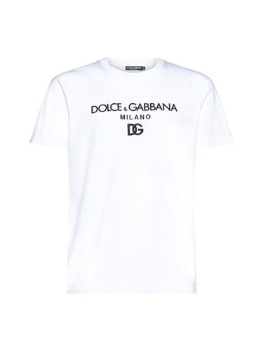 T-shirt Con Ricamo Logo - Dolce & Gabbana - Modalova