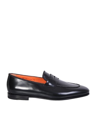 Santoni Penny Leather Black Loafer - Santoni - Modalova