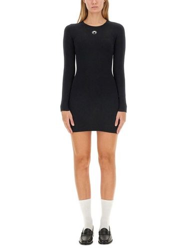 Logo-embroidered Knitted Mini Dress - Marine Serre - Modalova