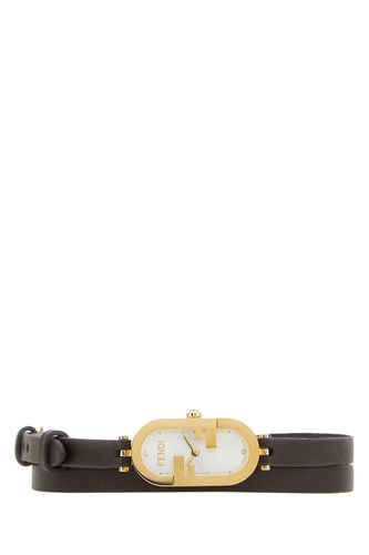 Brown Leather O Lock Vertical Watch - Fendi - Modalova