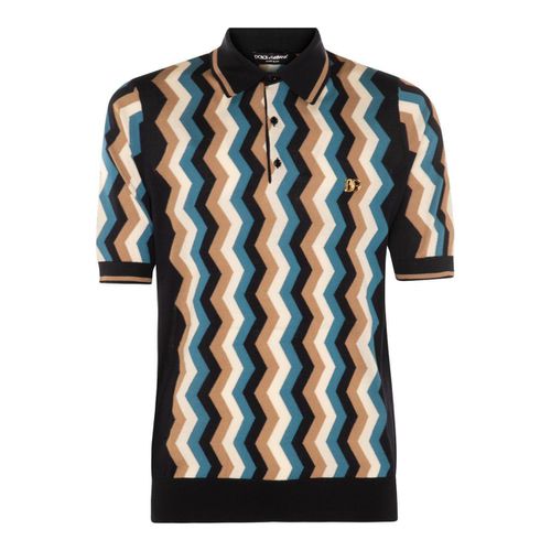 Zig-zag Inlay Short-sleeved Polo Shirt - Dolce & Gabbana - Modalova