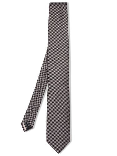 Silk Tie In Black/ Micro Pattern - Tom Ford - Modalova