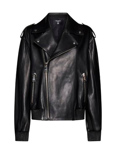 Balmain Leather Biker Jacket - Balmain - Modalova