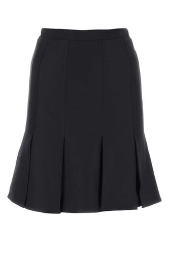 Midnight Blue Stretch Wool Mini Skirt - Patou - Modalova