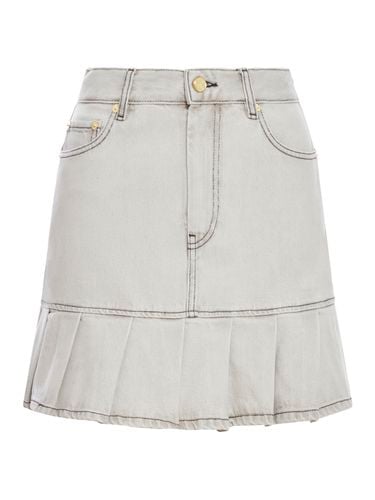 Grey Future Denim Pleated Mini Skirt - Ganni - Modalova