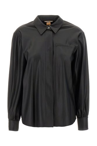 Black Synthetic Leather Shirt - Hugo Boss - Modalova