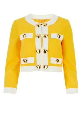 Yellow Stretch Jersey Blazer - Moschino - Modalova