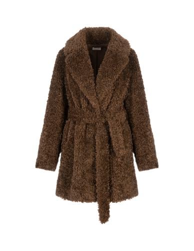 Perform Midi Coat In Brown Faux Fur - Parosh - Modalova