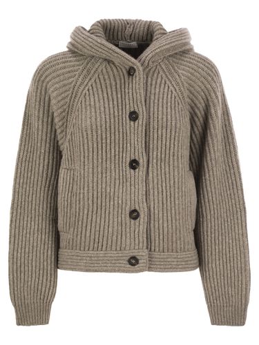 Ribbed Hooded Cardigan - Brunello Cucinelli - Modalova