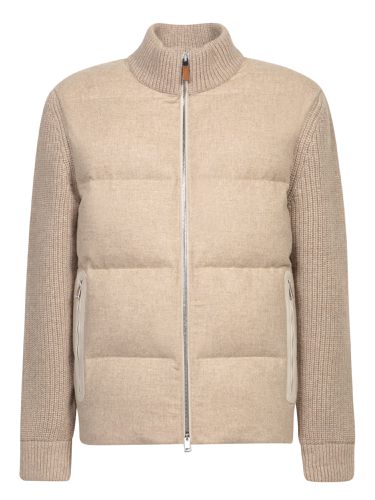 Zegna Beige Cashmere Zip Sweater - Zegna - Modalova