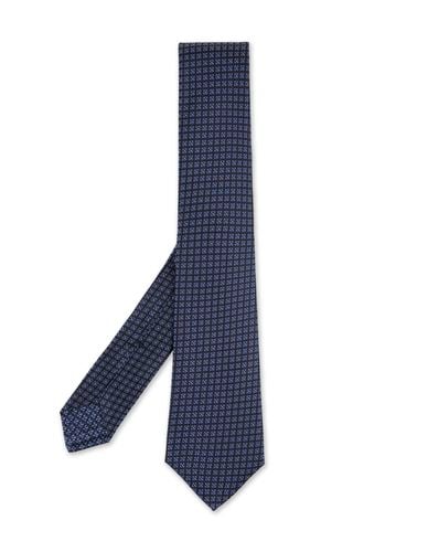 Night Tie With Geometric Micro Pattern - Kiton - Modalova