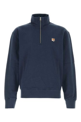 Navy Blue Cotton Sweatshirt - Maison Kitsuné - Modalova