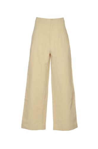 Wide Leg Plain Trousers - Roberto Collina - Modalova