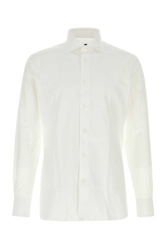 Zegna White Stretch Poplin Shirt - Zegna - Modalova