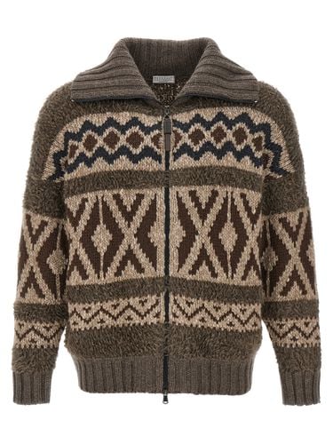 Jacquard Cardigan - Brunello Cucinelli - Modalova