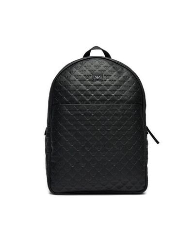 All-over Debossed Logo Zipped Backpack - Emporio Armani - Modalova