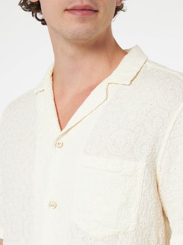 Man Linen Shirt Kalea With Flower Embroidery - MC2 Saint Barth - Modalova