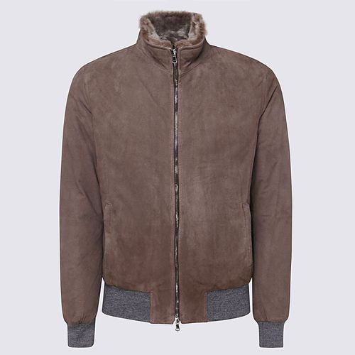 Barba Napoli Brown Leather Jacket - Barba Napoli - Modalova