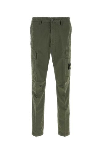 Dark Green Stretch Cotton Cargo Pant - Stone Island - Modalova