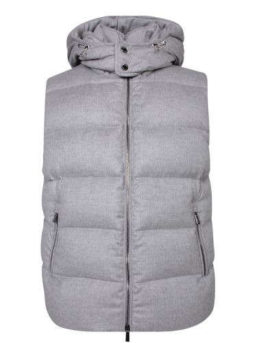 Moorer Grey Cashmere Hooded Vest - Moorer - Modalova