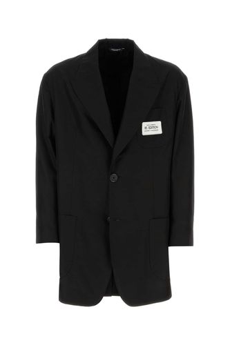 Black Shantung Oversize Blazer - Dolce & Gabbana - Modalova