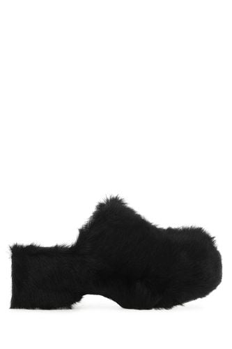 Jil Sander Black Fur Clogs - Jil Sander - Modalova