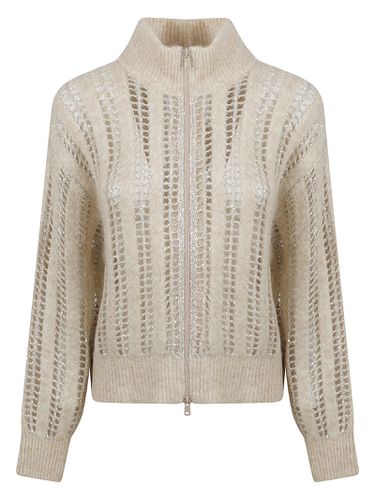 Glittery Zipped Cardigan - Brunello Cucinelli - Modalova