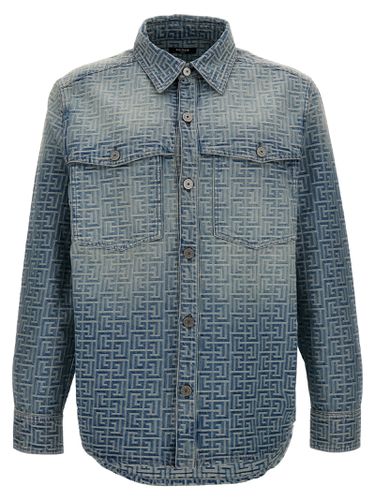 Balmain Monogram Denim Overshirt - Balmain - Modalova