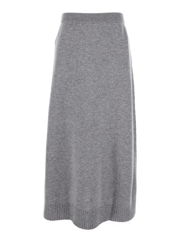 Long Skirt With Ribbed Hem In Cashmere And Wool Woman - Allude - Modalova