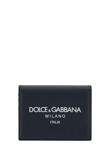 Card-holder With Logo Detail In Leather - Dolce & Gabbana - Modalova