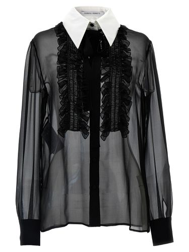 Ruffles Plastron Shirt - Alberta Ferretti - Modalova