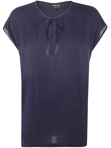 Down Shoulders Crew Neck Shirt - Giorgio Armani - Modalova