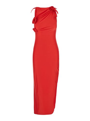 Long Dress With Roses Appliqué In Stretch Fabric Woman - Coperni - Modalova