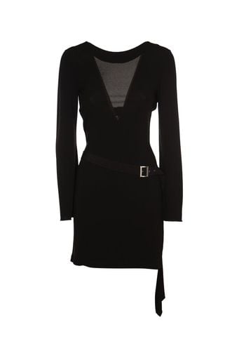 V-neck Long-sleeved Mini Dress - Alberta Ferretti - Modalova