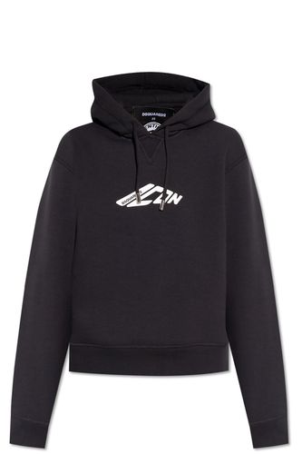 D2 Logo Printed Drawstring Hoodie - Dsquared2 - Modalova