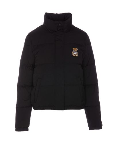 Drawn Teddy Bear Patch Down Jacket - Moschino - Modalova