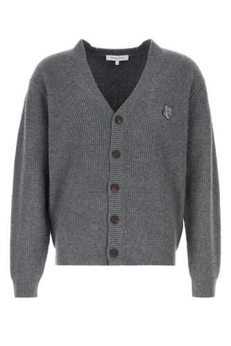 Dark Grey Wool Blend Cardigan - Maison Kitsuné - Modalova