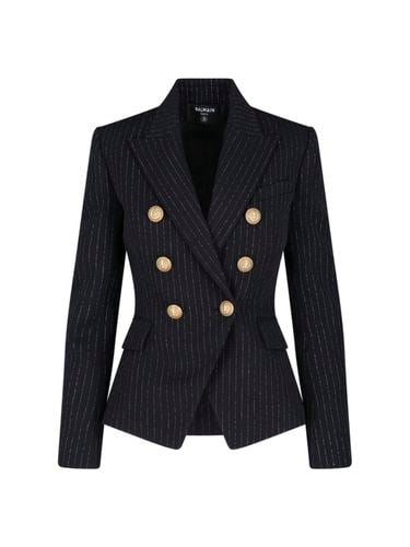 Double-breasted Pinstripe Blazer - Balmain - Modalova